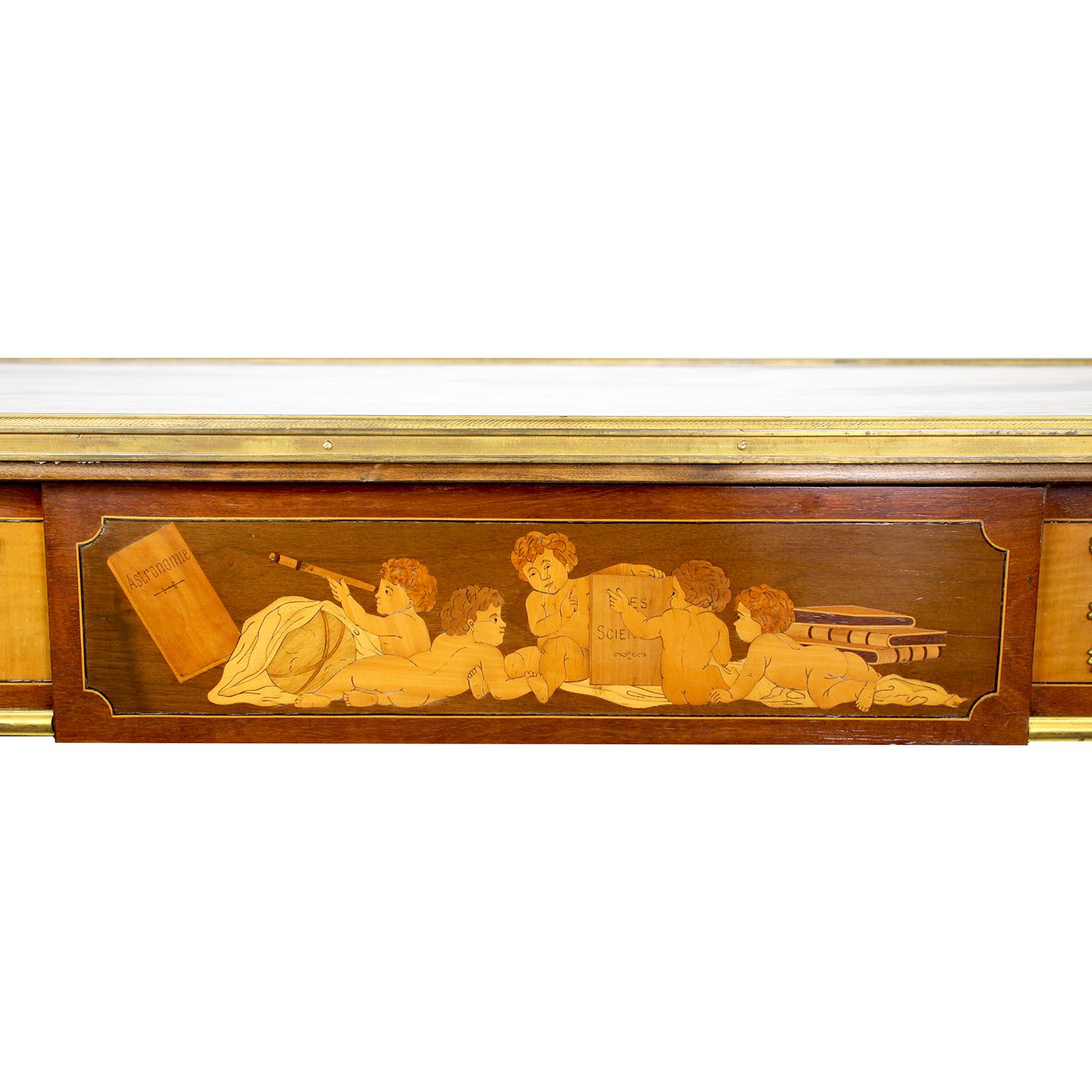 French Louis XVI Style Ormolu and Marquetry Center Table, François Linke Attr. For Sale 2