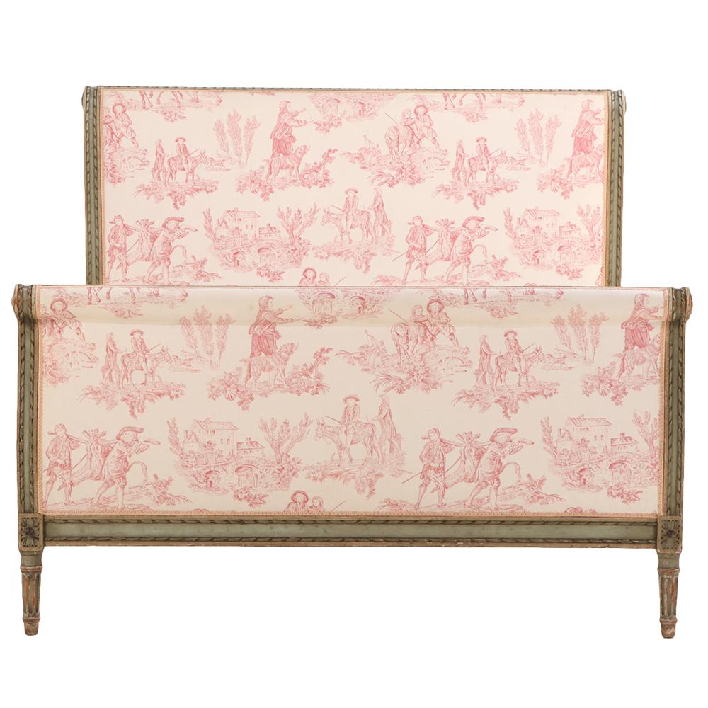 20ième siècle A.I.C., lit peint de style Louis XVI, C. 1920. en vente