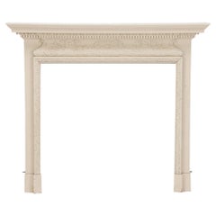 French Louis XVI Style Painted Fireplace Mantel, Late 19th C