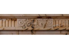 French Louis XVI Style Pavonazzo Marble Antique Fireplace