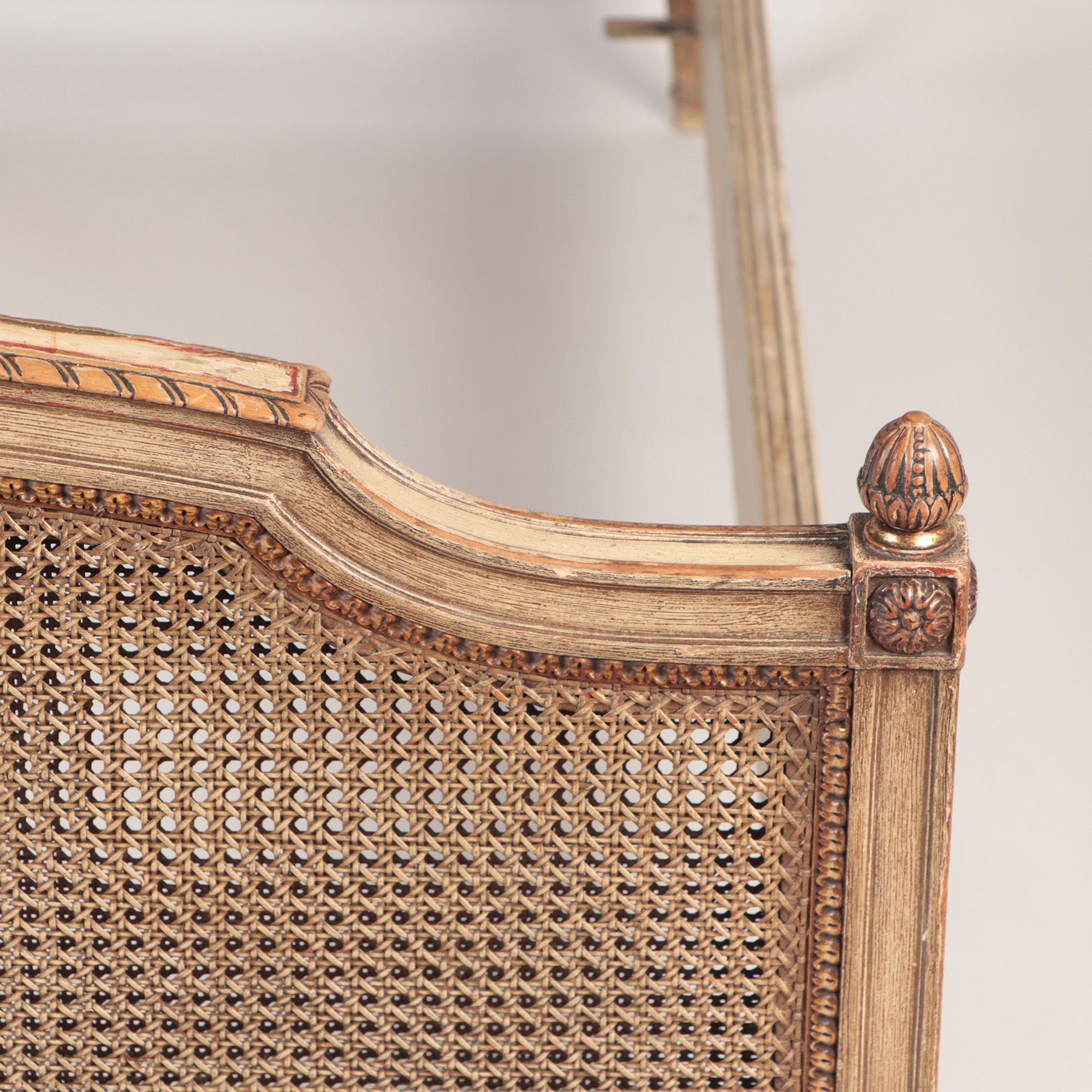 French Louis XVI Style Queen Size Bed with Cane, circa 1950 2
