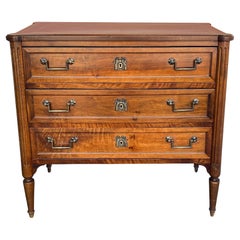 A French Louis XVI Style Walnut 3-Drawer Chest