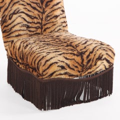 A French Lounge Chair with Faux Tiger Upholstery, 19th C.