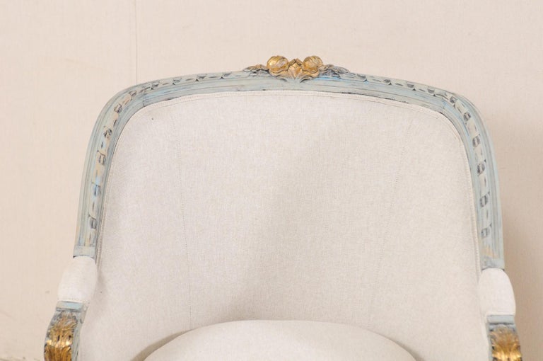Barrel Bergere Taupe Printed Chair