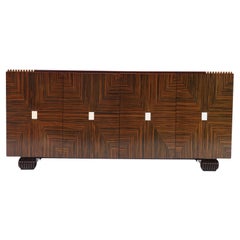 French Macassar Art Deco Style Credenza C 1990