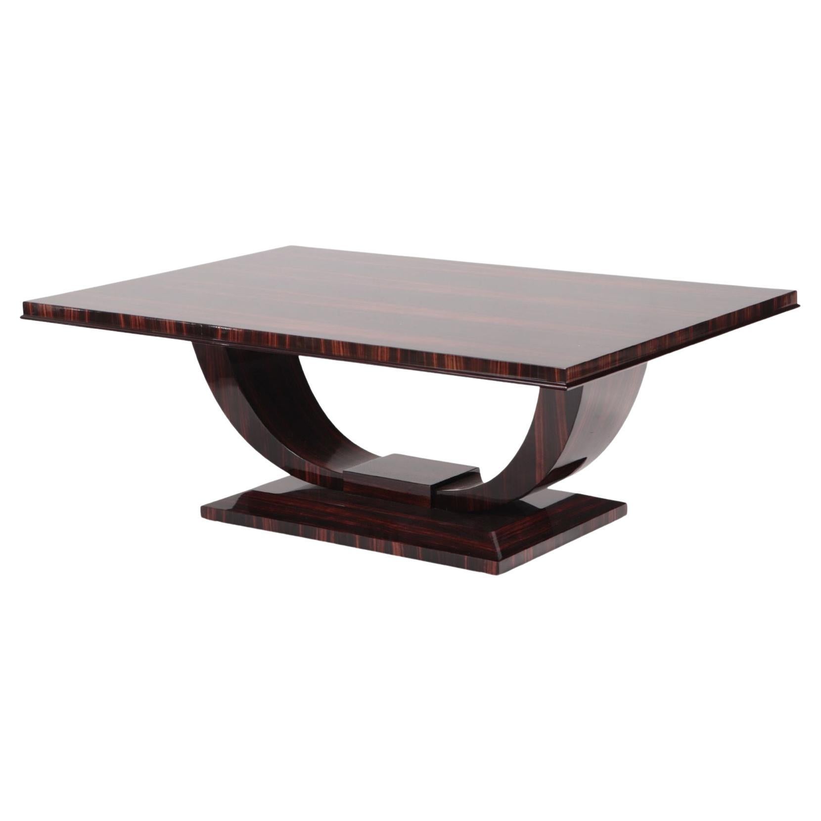 A French macassar ebony coffee table made by Romeo Furniture, Paris, France For Sale