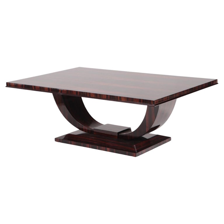 A French macassar ebony coffee table made by Romeo Furniture, Paris