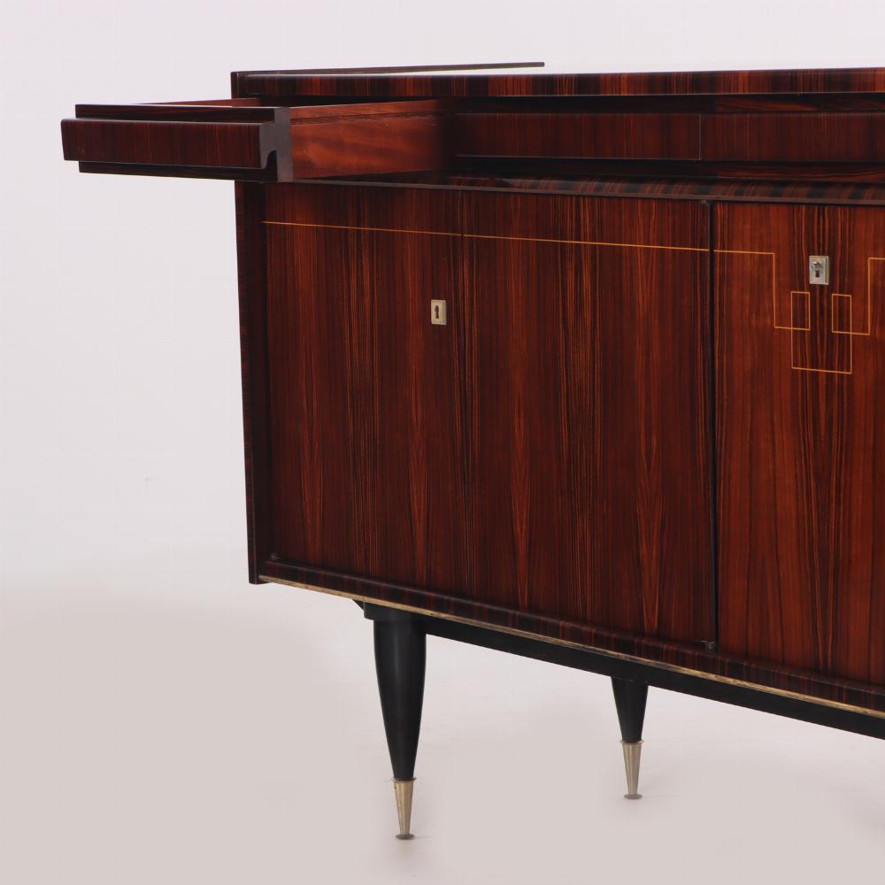 Credenza francese in ebano Macassar, C.C. 1960. In condizioni buone in vendita a Philadelphia, PA