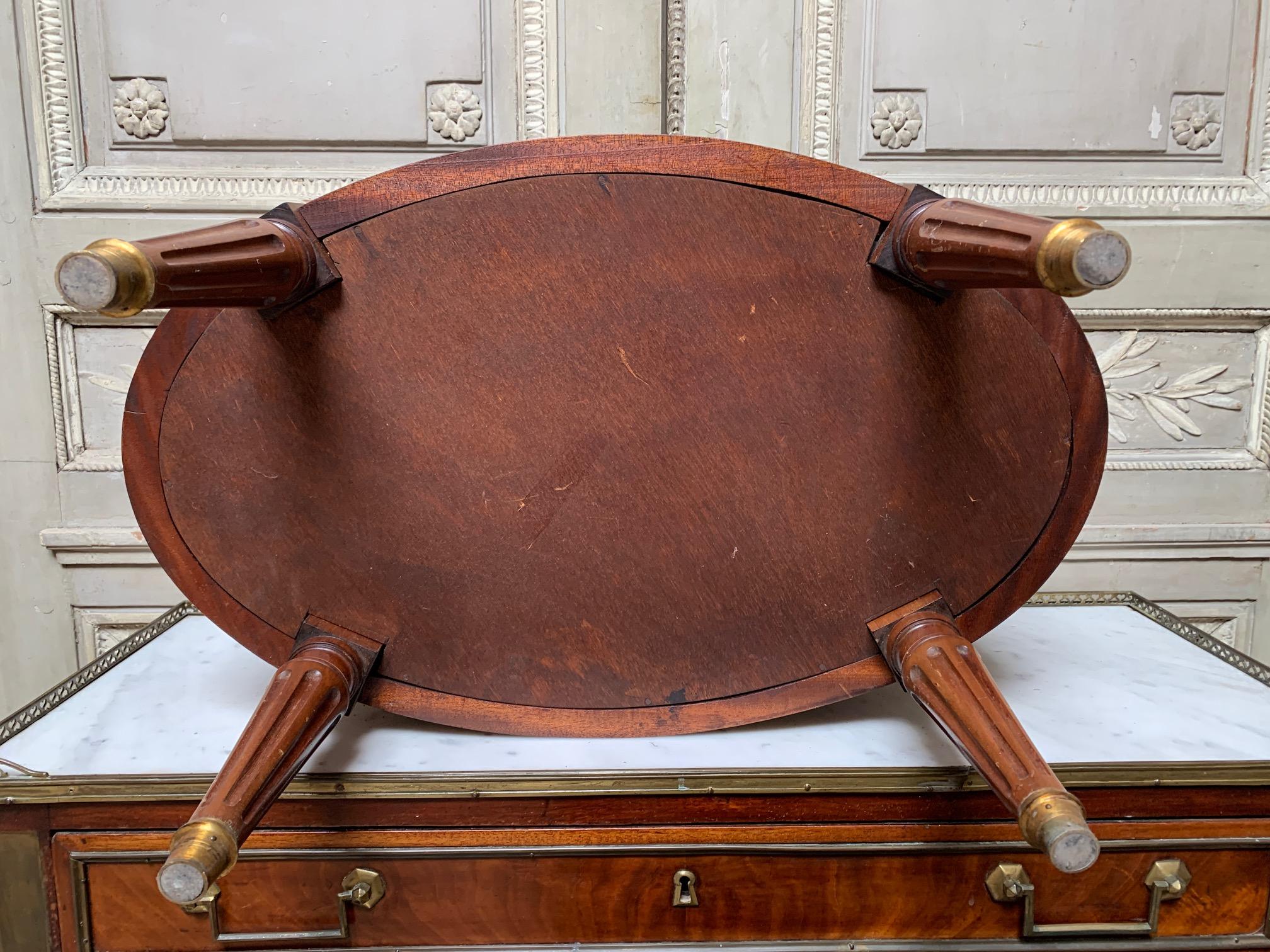 French 19th Century Mahogany and Brass Louis XVI Style Oval Jardinière  4