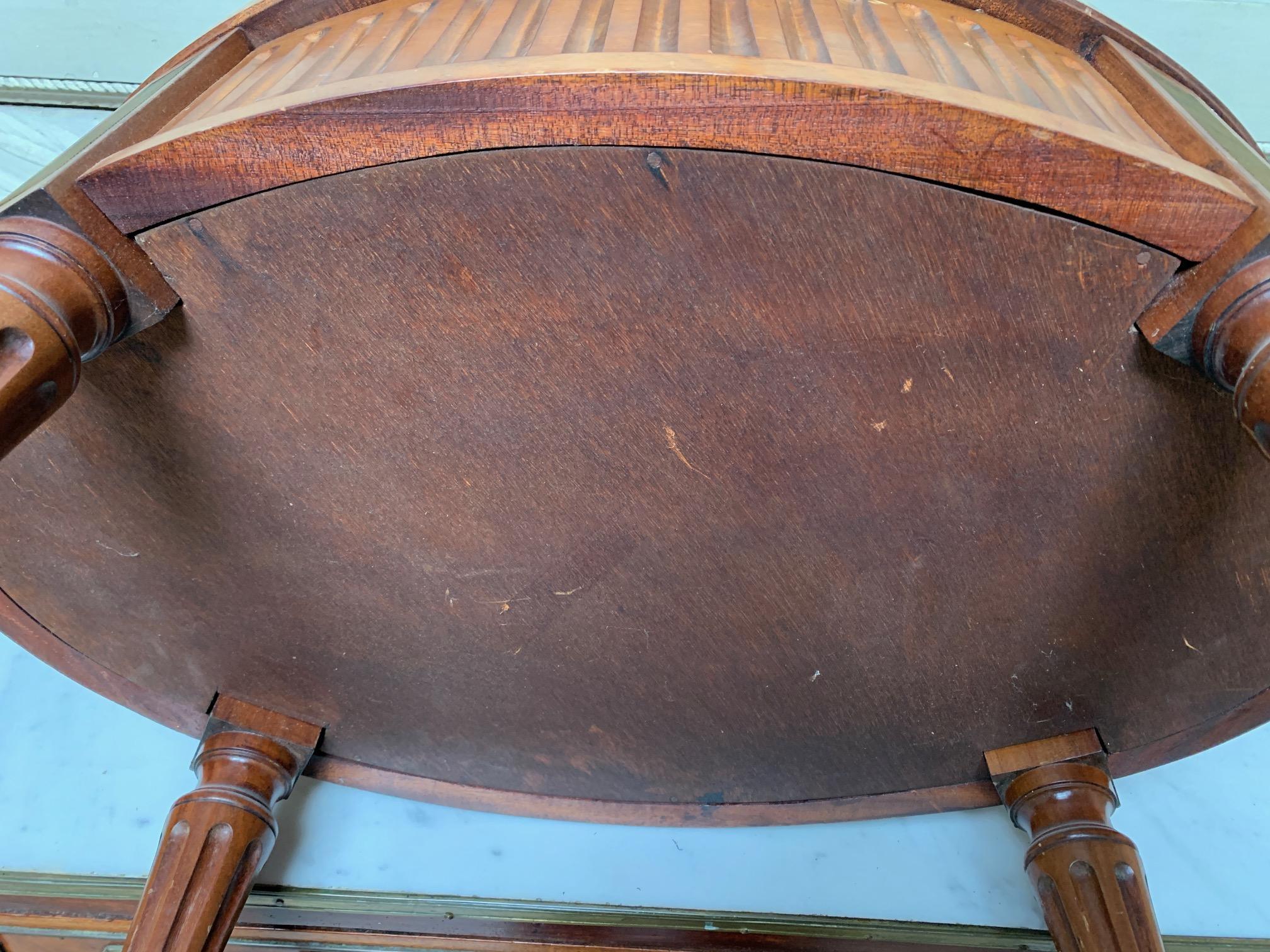 French 19th Century Mahogany and Brass Louis XVI Style Oval Jardinière  5