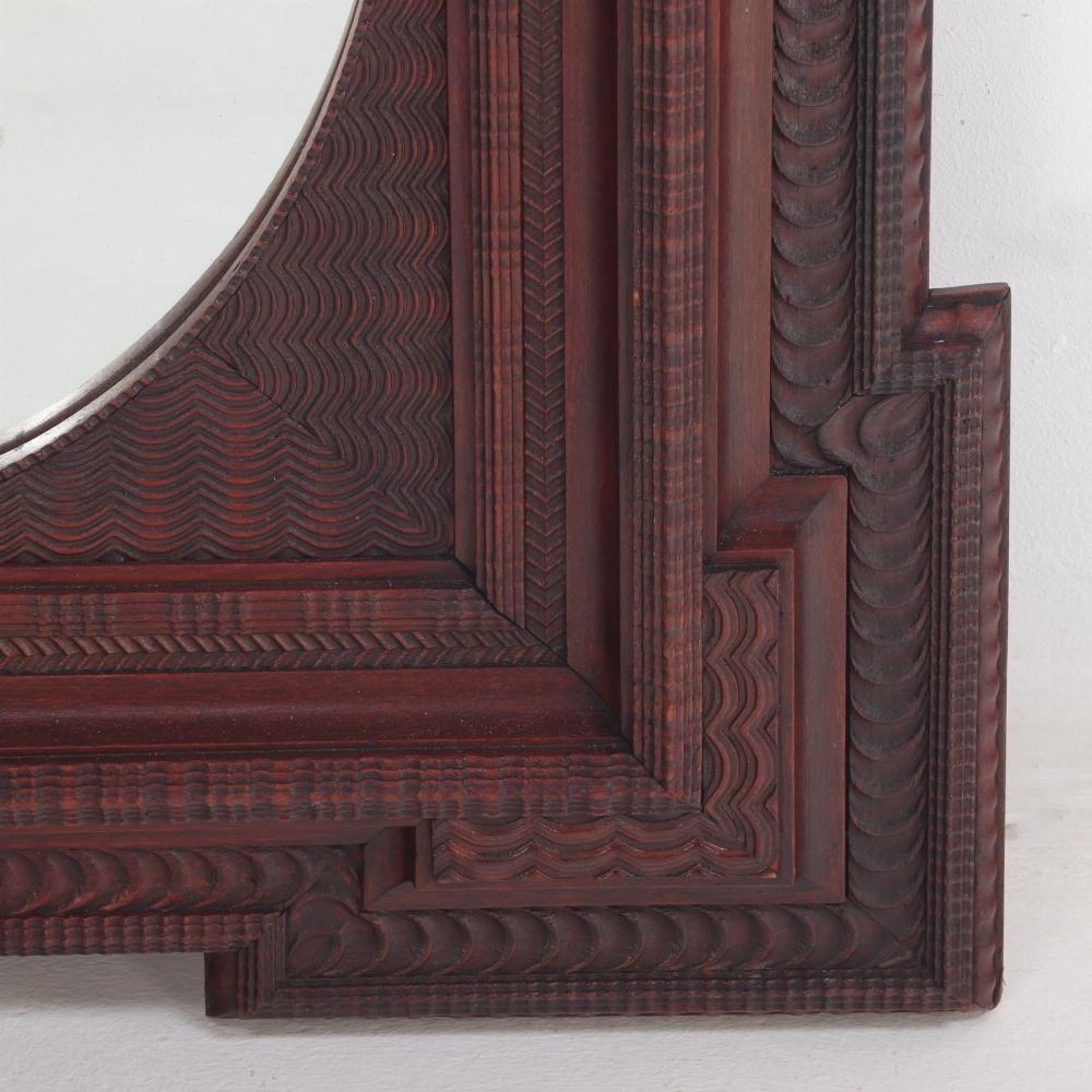 Coloniale olandese Specchio francese in mogano in stile Dutch Ripple, C.C. 1890. in vendita
