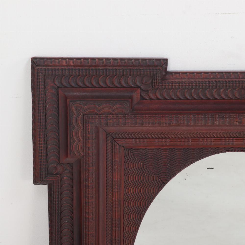 Specchio francese in mogano in stile Dutch Ripple, C.C. 1890. In condizioni buone in vendita a Philadelphia, PA
