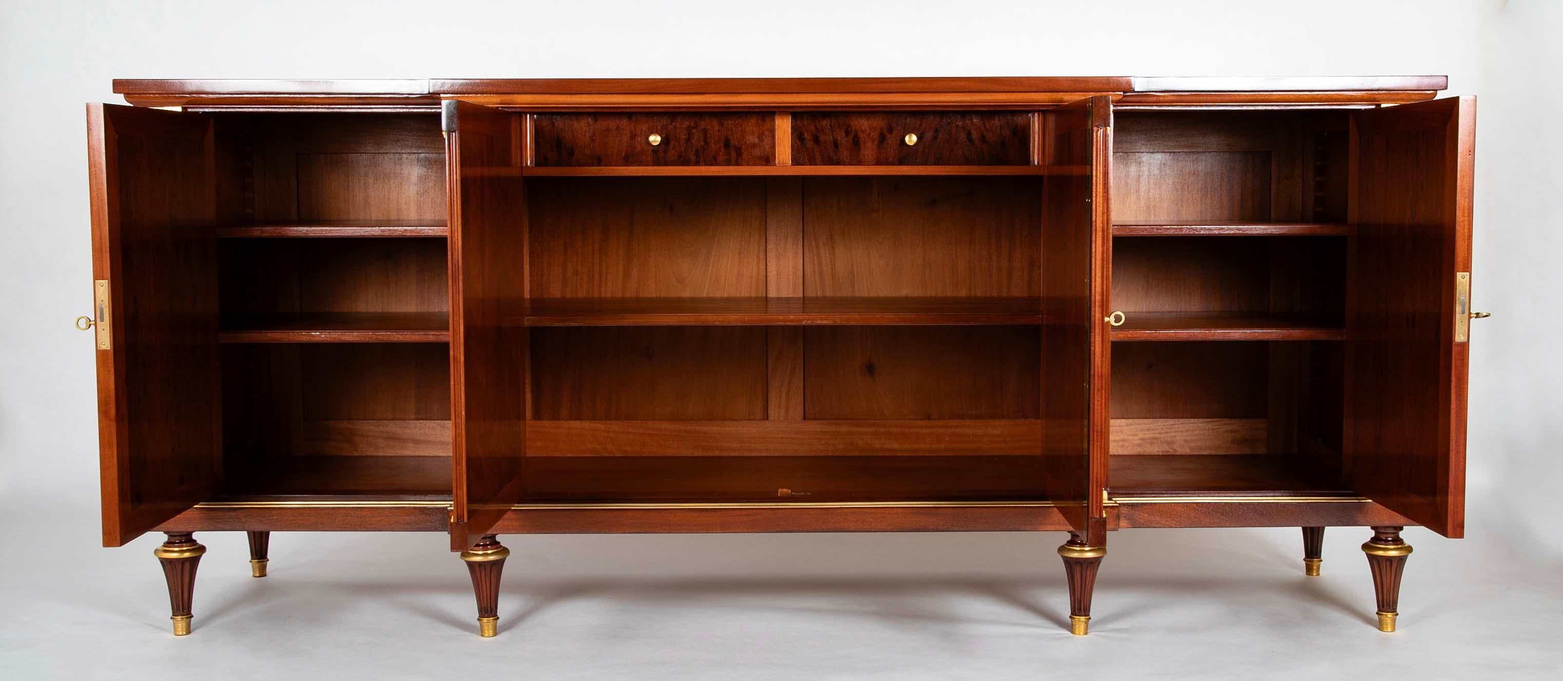 A French Mahogany & Speckled Mahogany Veneered Sideboard by Maurice Rinck 10