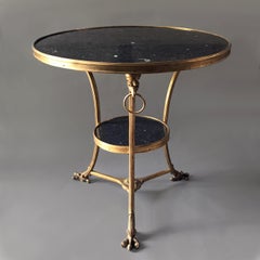 A French Maison Jansen Style Gilt Bronze and Marble Gueridon