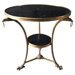 A French Maison Jansen Style Gilt Bronze and Marble Gueridon