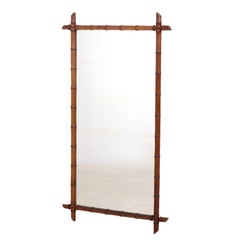 A French Maple Faux Bamboo Mirror, C. 1880.