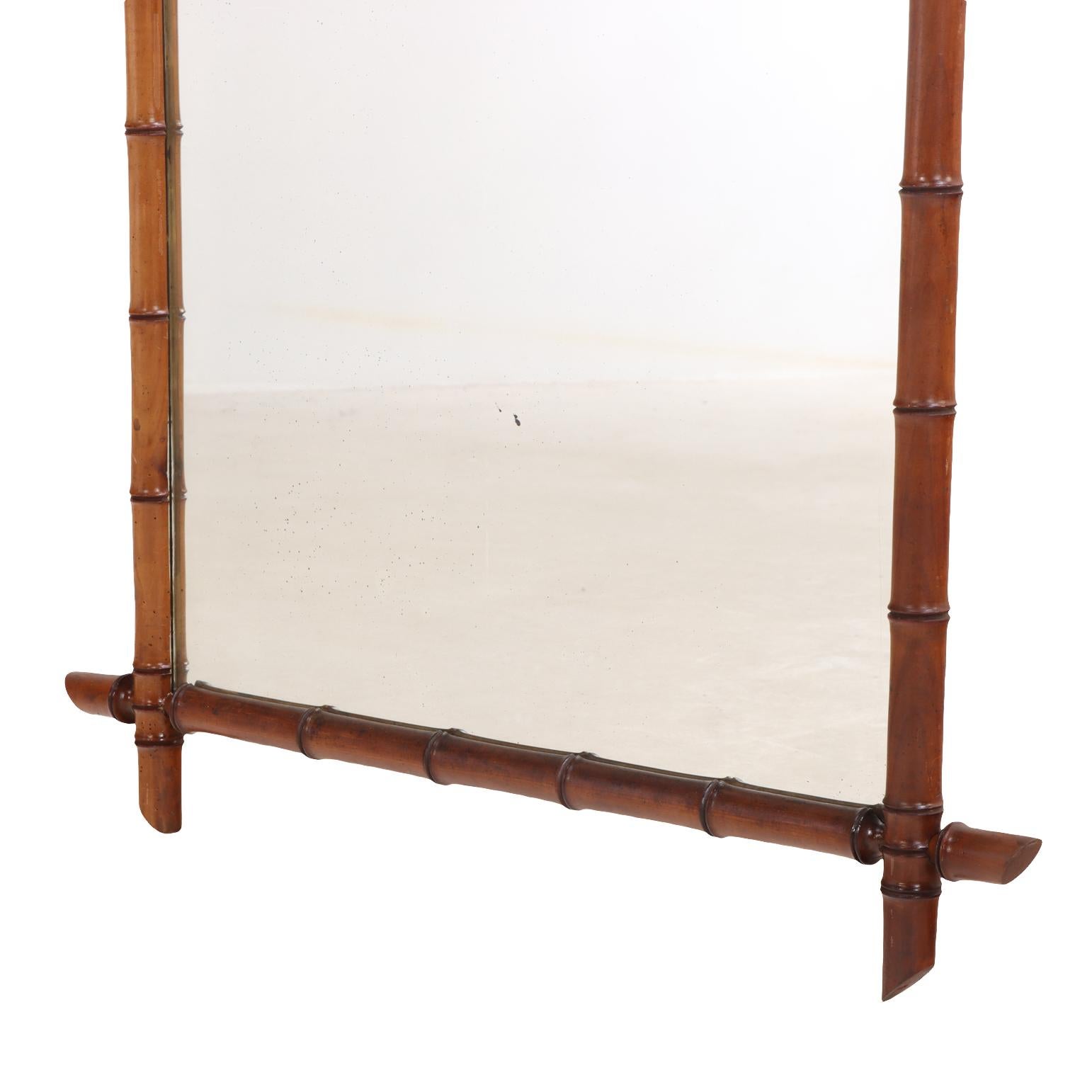 A French Maple Faux Bamboo Mirror, C. 1880. Francés en venta