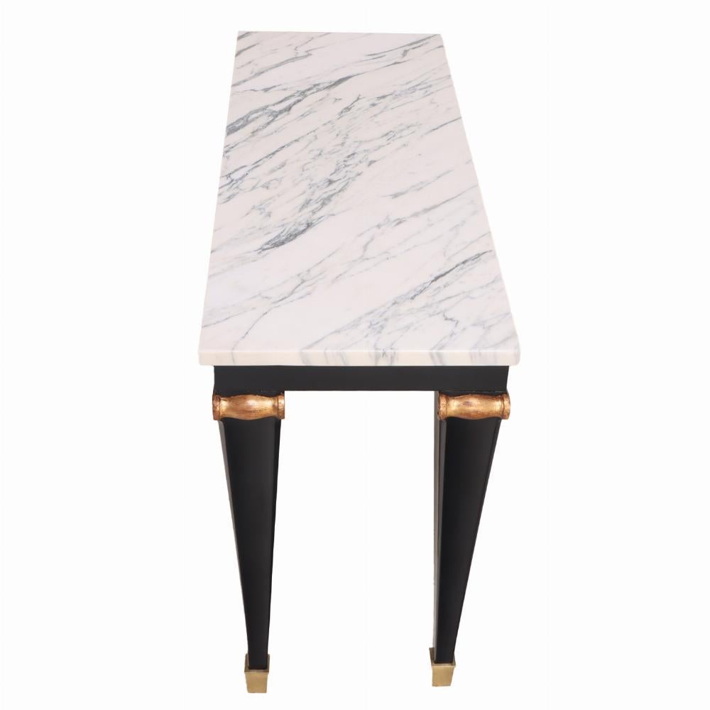Ébénisé Console française en marbre, à la manière d'Andre Irisk One, C.C. 1940. en vente