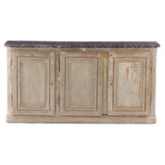 Credenza francese dipinta con piano in marmo, C.C. 1840.