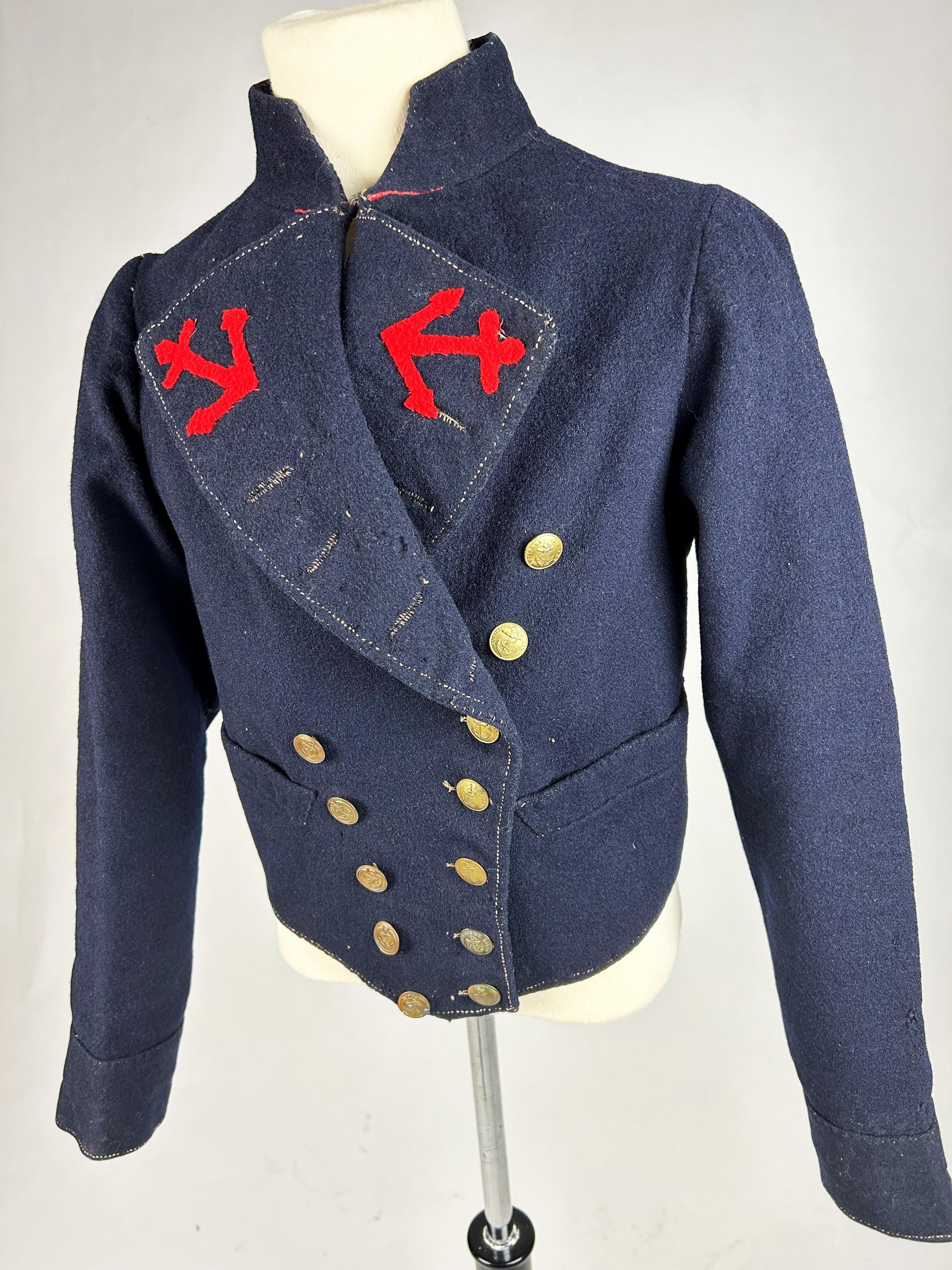 A French Marine Troop Paletot Jacket - model 1851 in Marine wool cloths For Sale 7