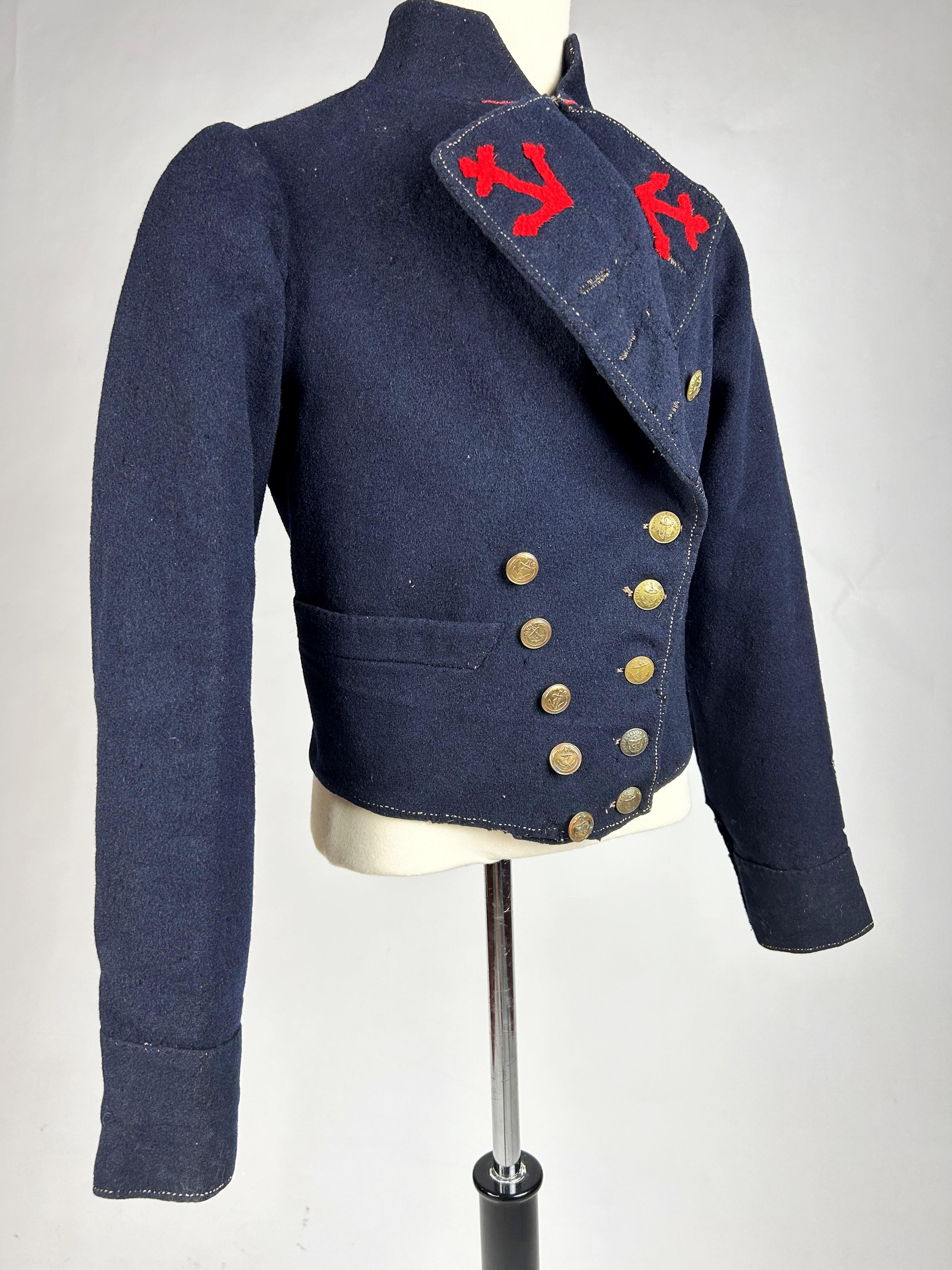A French Marine Troop Paletot Jacket - model 1851 in Marine wool cloths For Sale 8