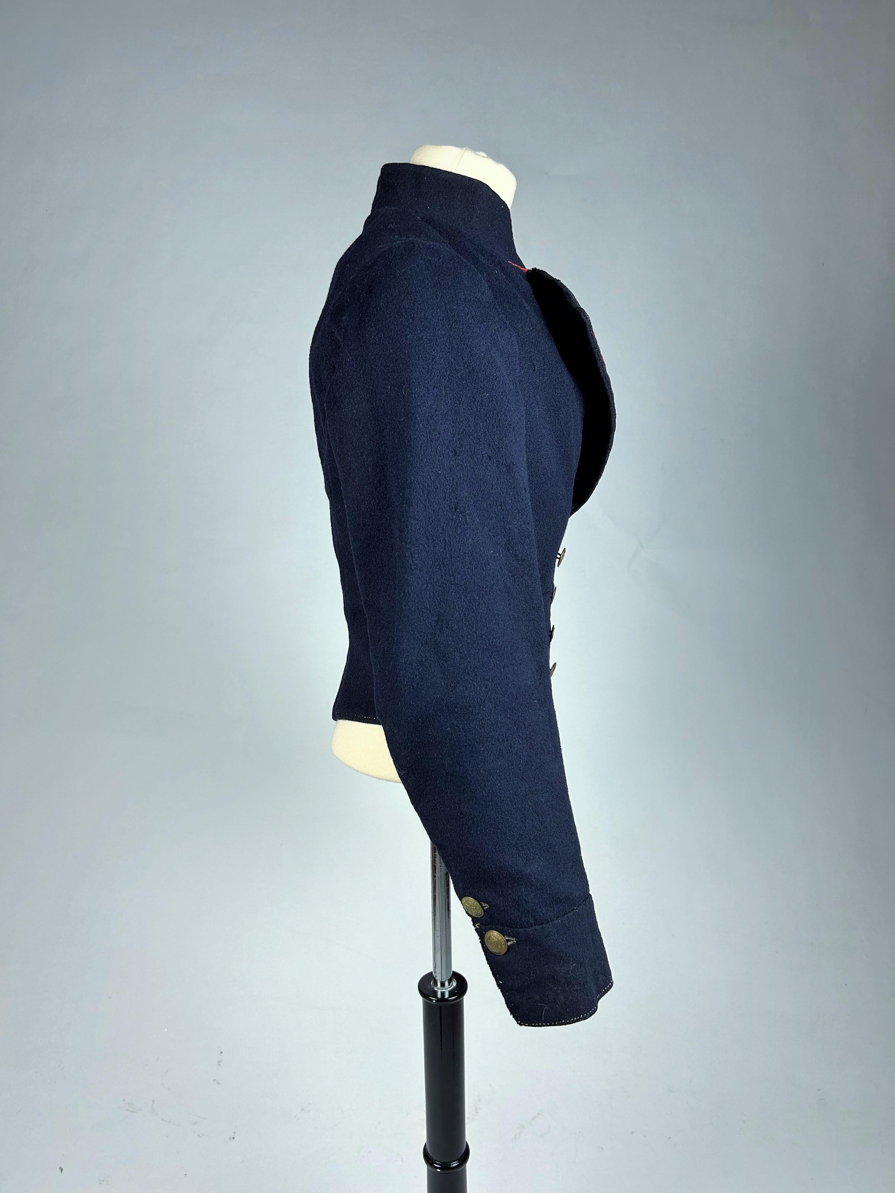 A French Marine Troop Paletot Jacket - model 1851 in Marine wool cloths For Sale 9