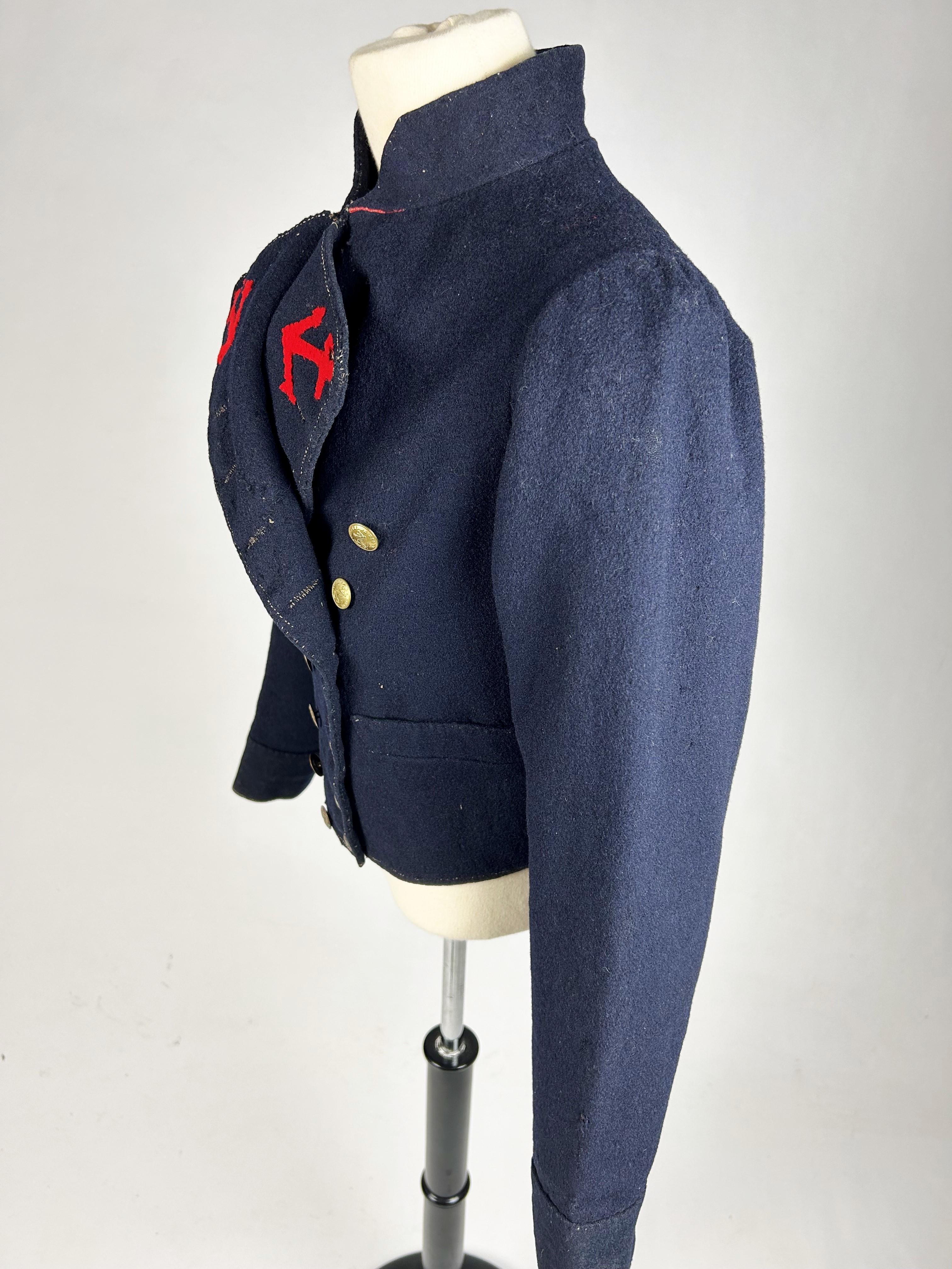 A French Marine Troop Paletot Jacket - model 1851 in Marine wool cloths For Sale 12