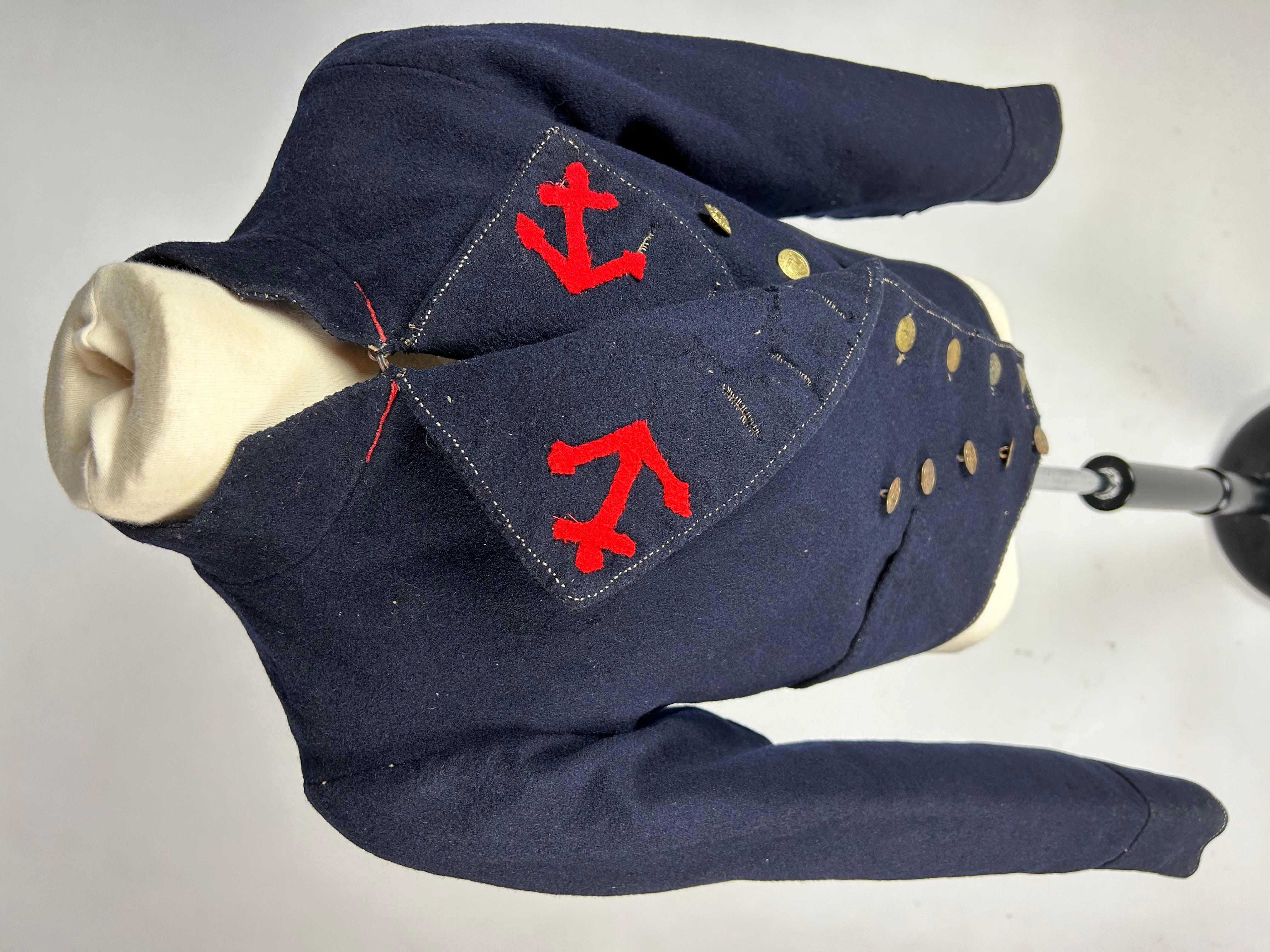 A French Marine Troop Paletot Jacket - model 1851 in Marine wool cloths For Sale 13