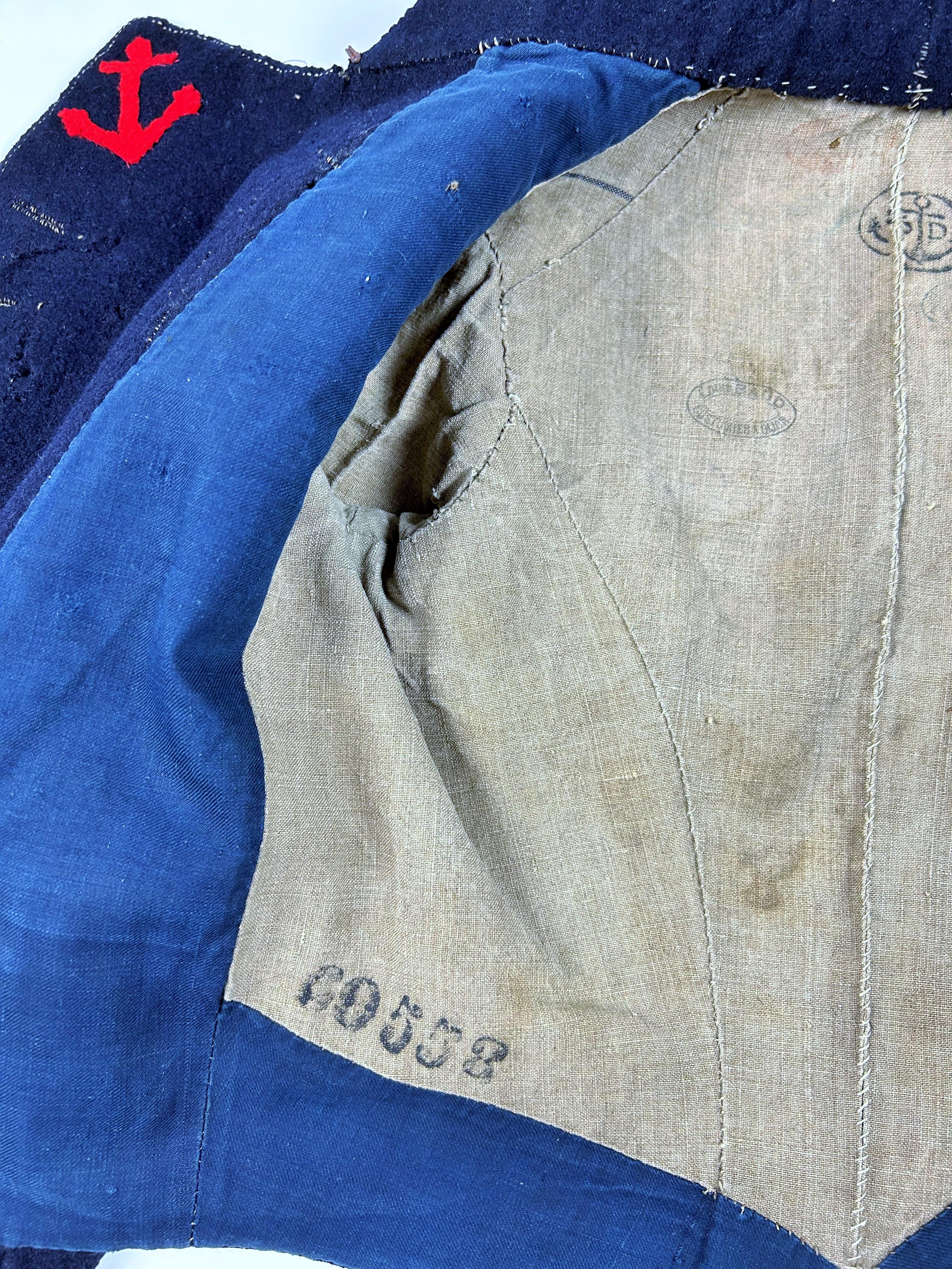 Französische Marine Troop Paletot-Jacke - Modell 1851 aus Marine-Wolltüchern im Zustand „Gut“ im Angebot in Toulon, FR