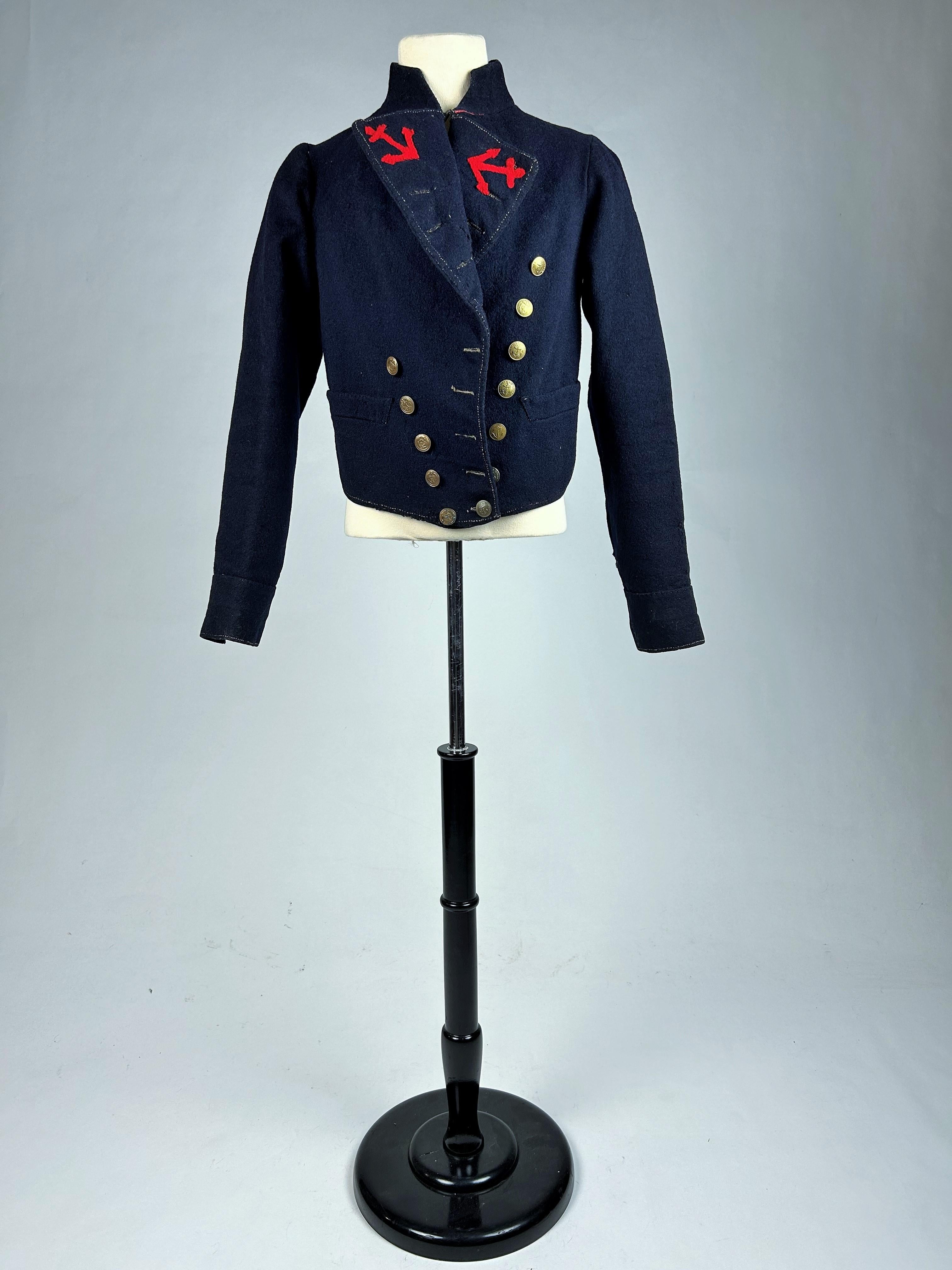 A French Marine Troop Paletot Jacket - model 1851 in Marine wool cloths For Sale 3
