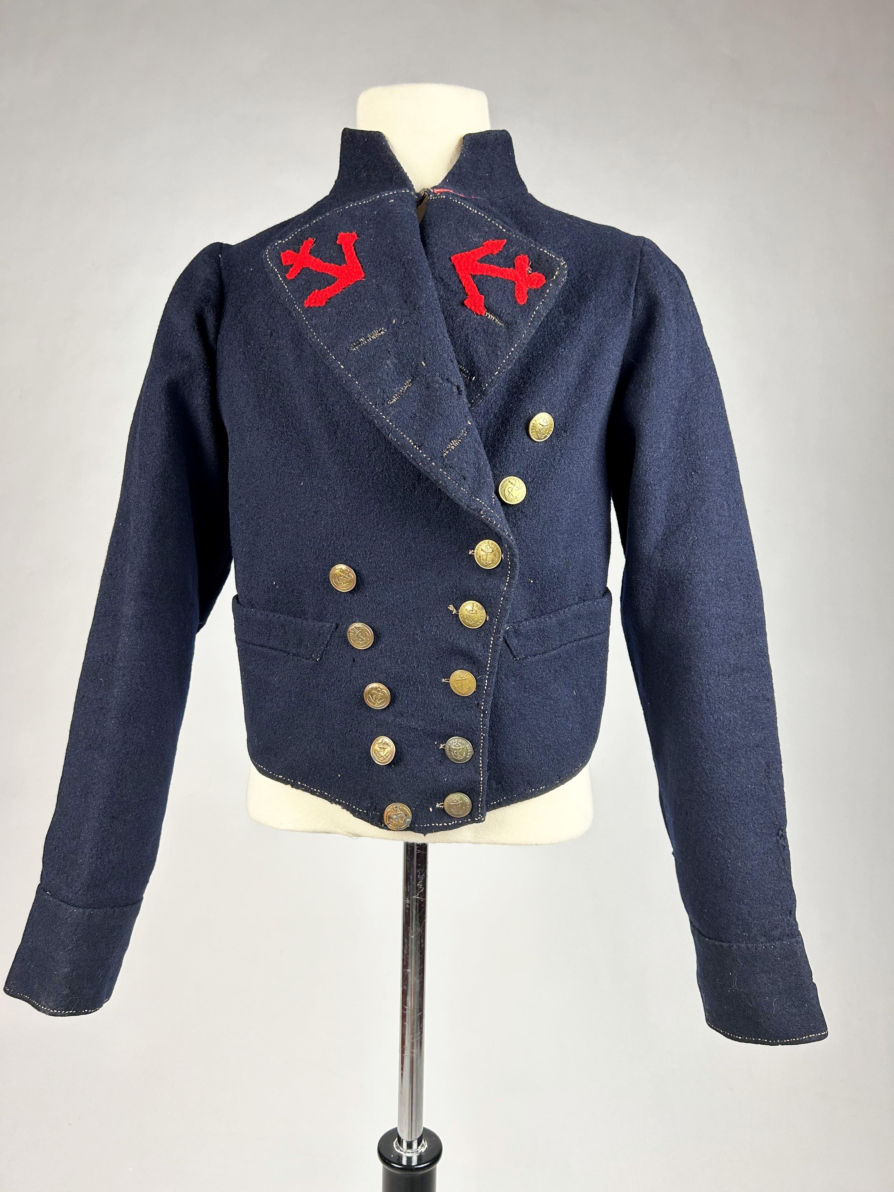 A French Marine Troop Paletot Jacket - model 1851 in Marine wool cloths For Sale 4