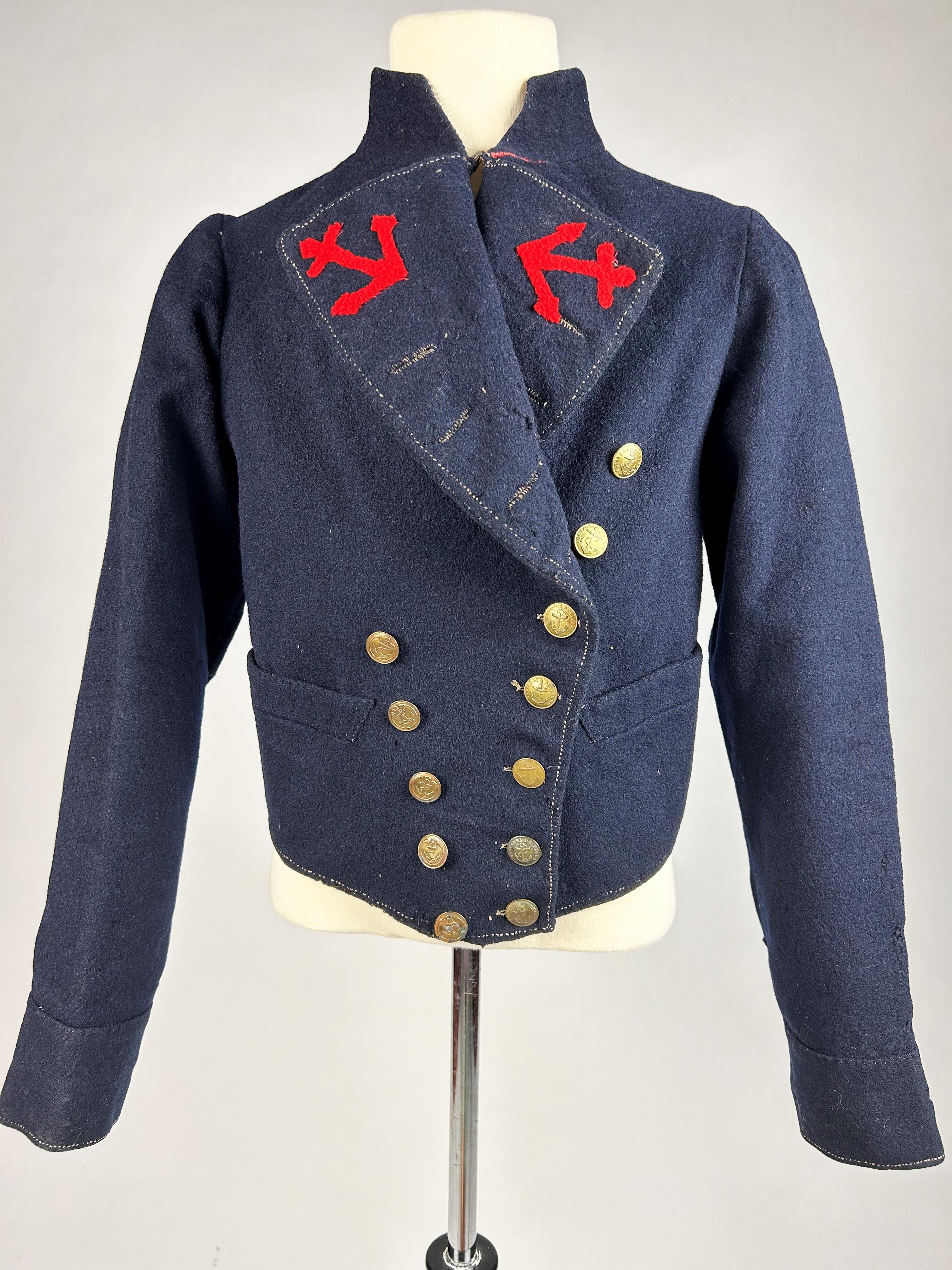 A French Marine Troop Paletot Jacket - model 1851 in Marine wool cloths For Sale 5