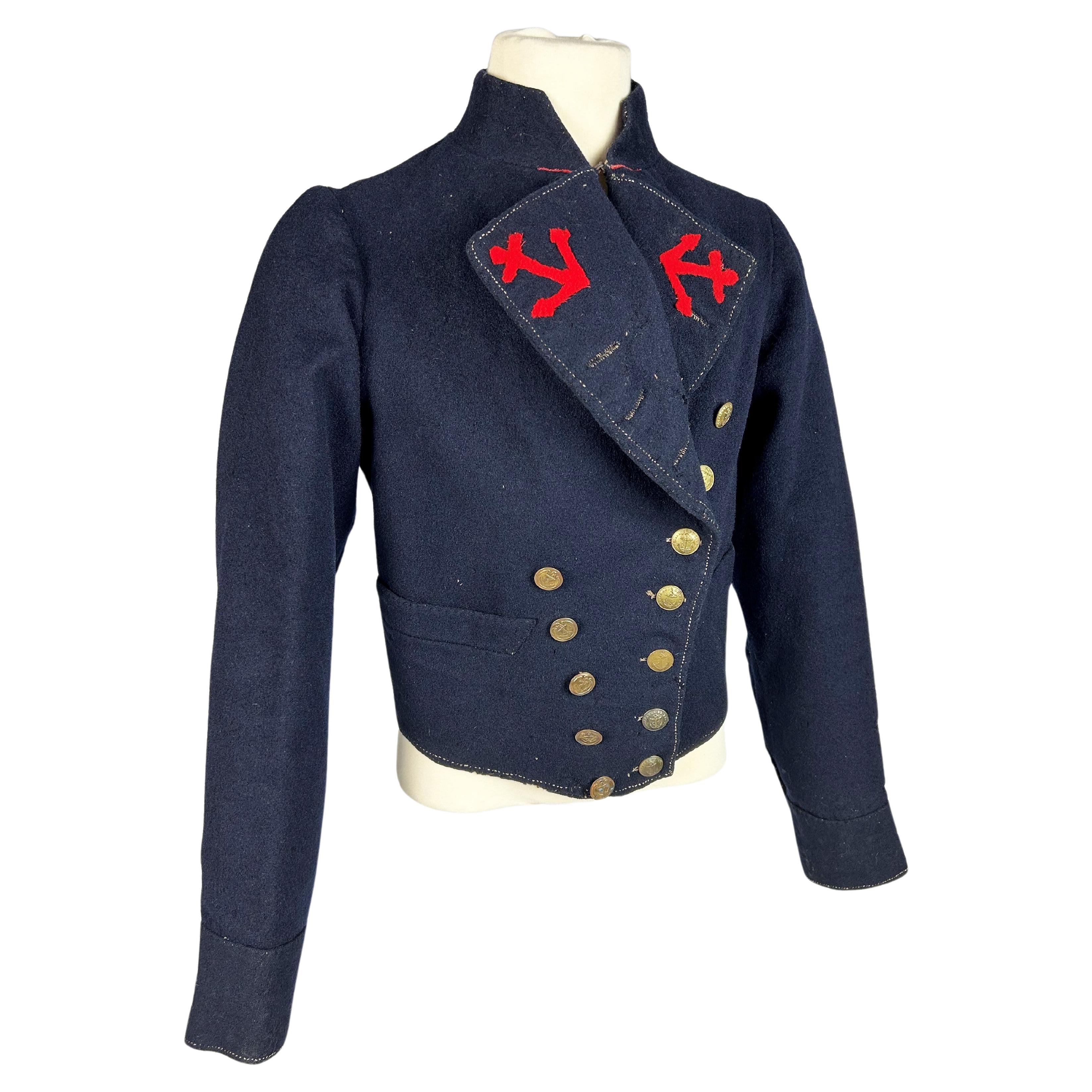 A French Marine Troop Paletot Jacket - model 1851 in Marine wool cloths For Sale