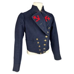 Antique A French Marine Troop Paletot Jacket - model 1851 in Marine wool cloths