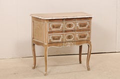 French Mid-20th Century Two-Drawer Elegantly Raised Bleached Wood Chest