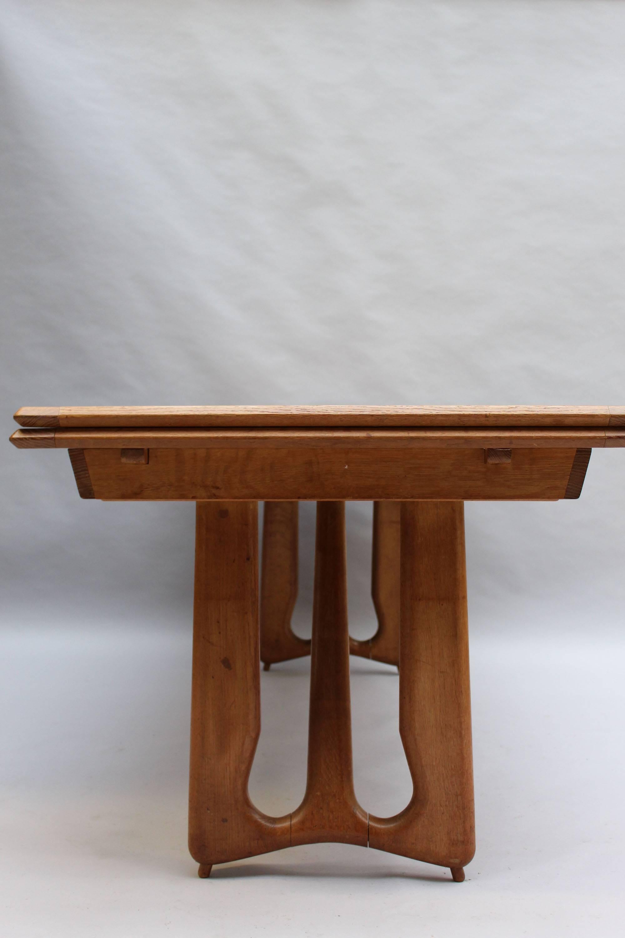 Mid-Century Modern French Midcentury Extendable Oak Table by Guillerme et Chambron