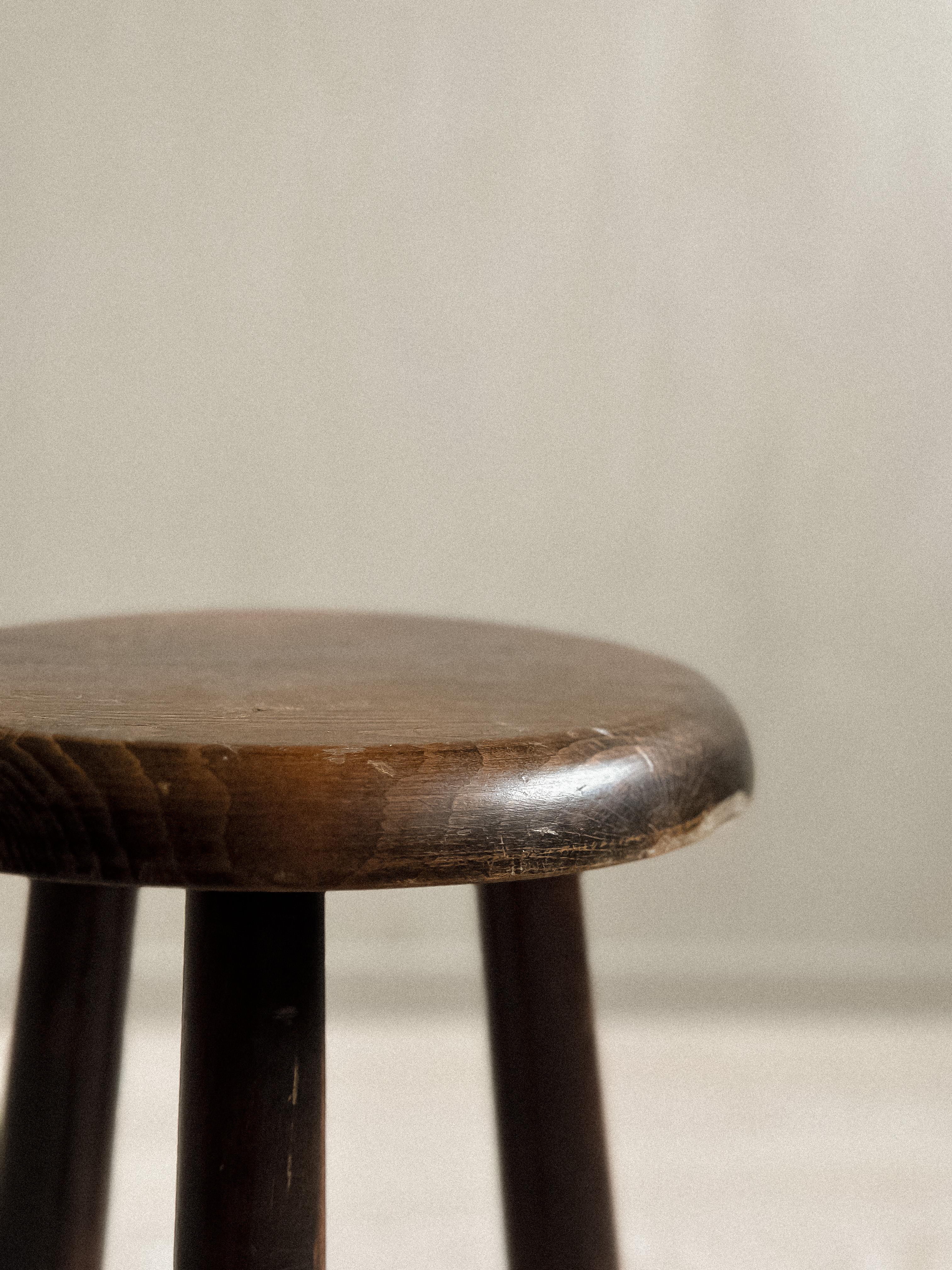 Oak A French Milking Stool, Anonymous, France c. 1960s  For Sale