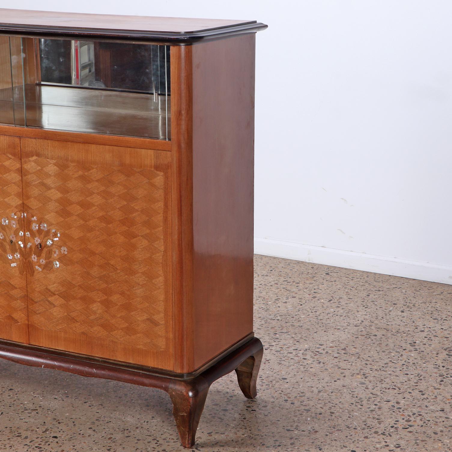 A French Modernist Bar Cabinet, in the Manner of Jules Leleu, C. 1950. For Sale 1