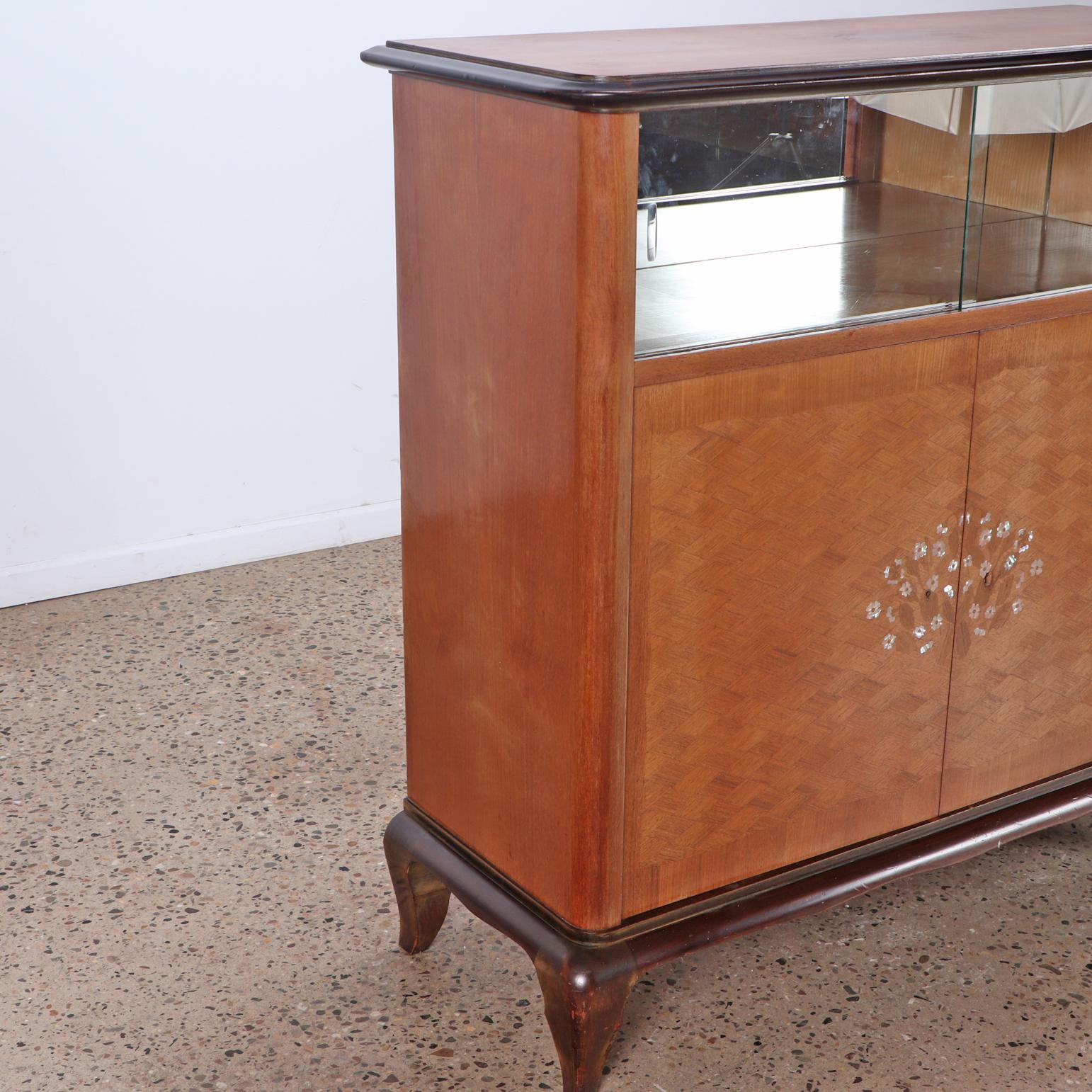 A French Modernist Bar Cabinet, in the Manner of Jules Leleu, C. 1950. For Sale 2
