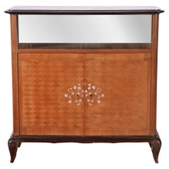 A French Modernist Bar Cabinet, in the Manner of Jules Leleu, C. 1950.