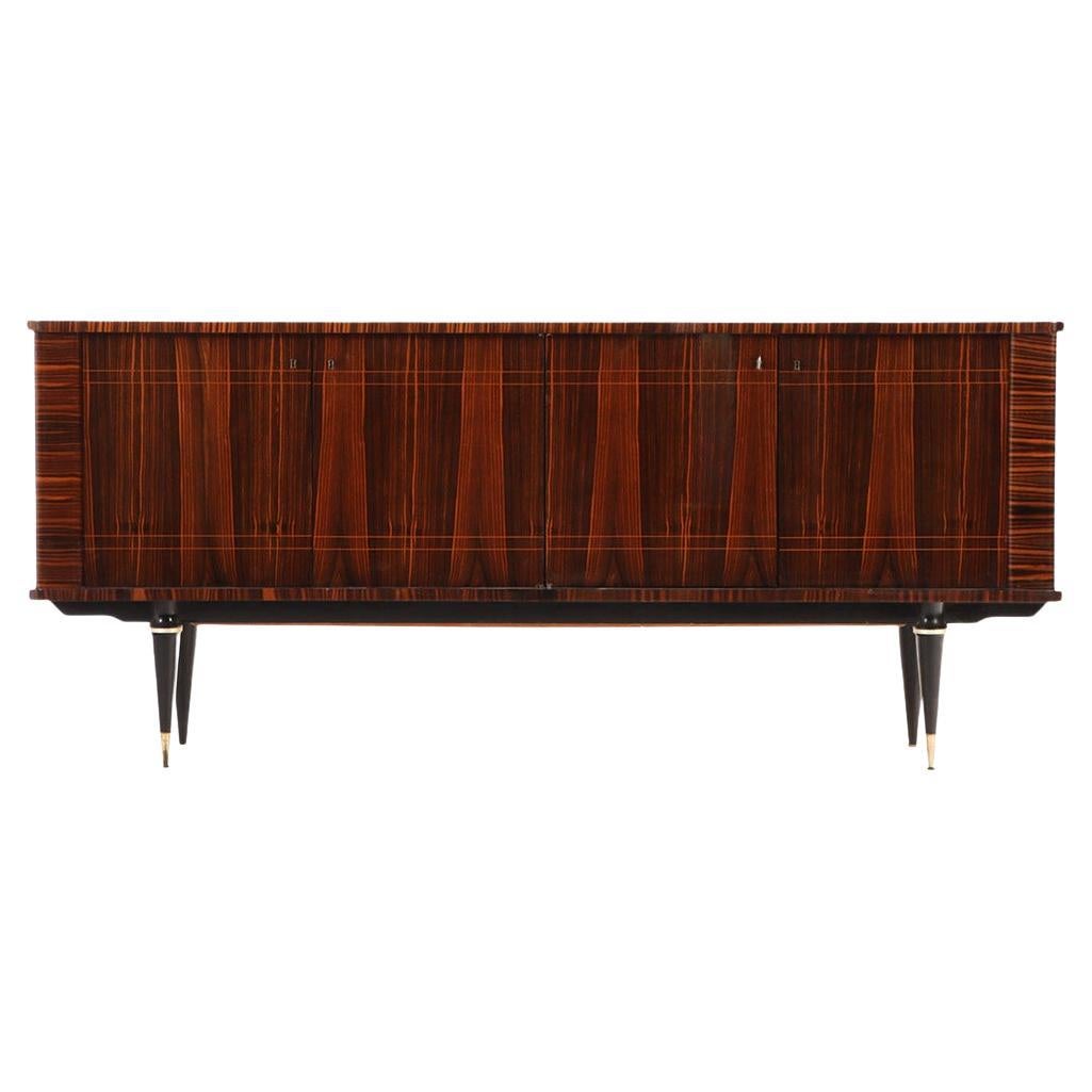 A French Modernist Macassar Ebony Sideboard / Credenza / Bar Cabinet, C 1960