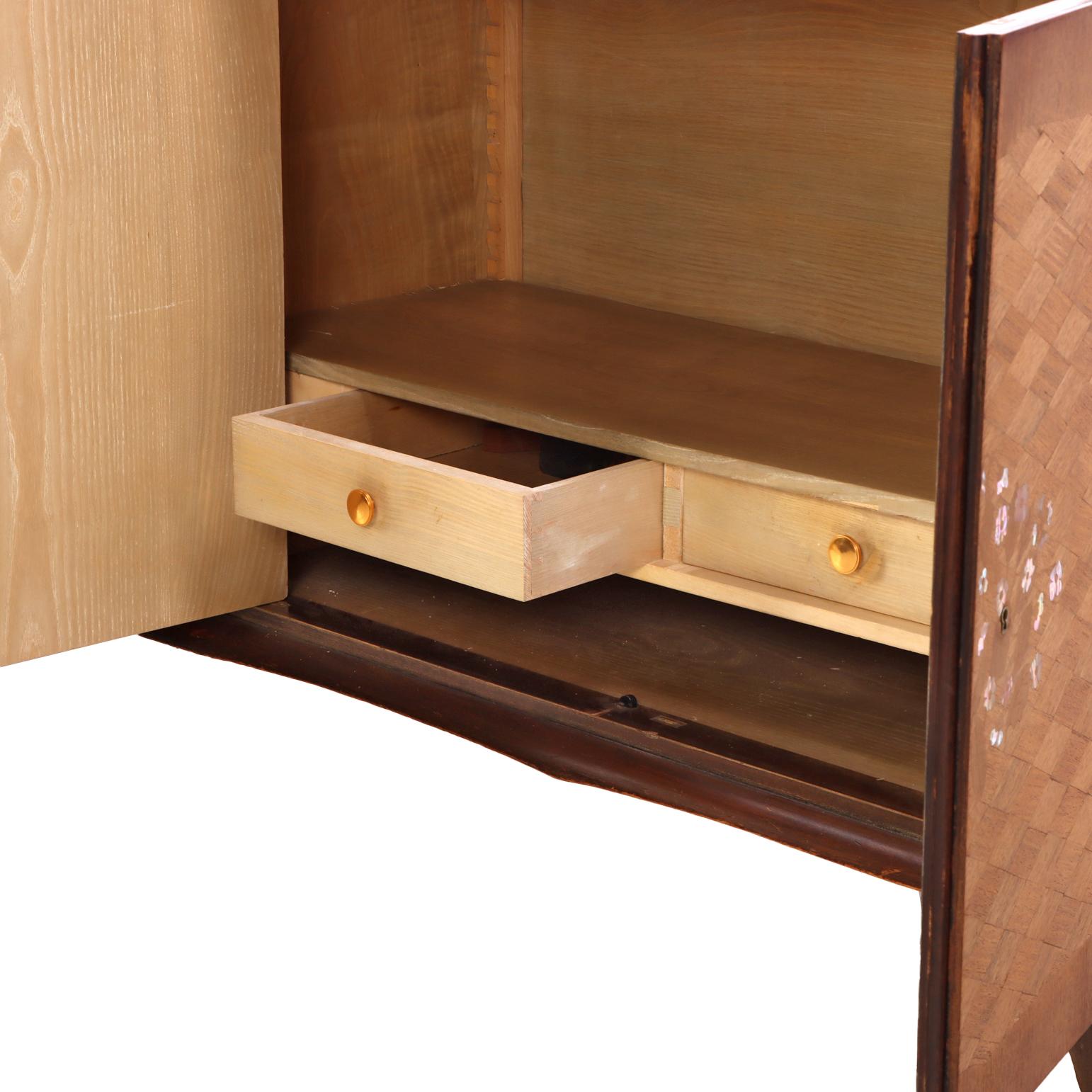 20th Century A French Modernist Marquetry Sideboard, attributed to Jules Leleu, C. 1950. For Sale