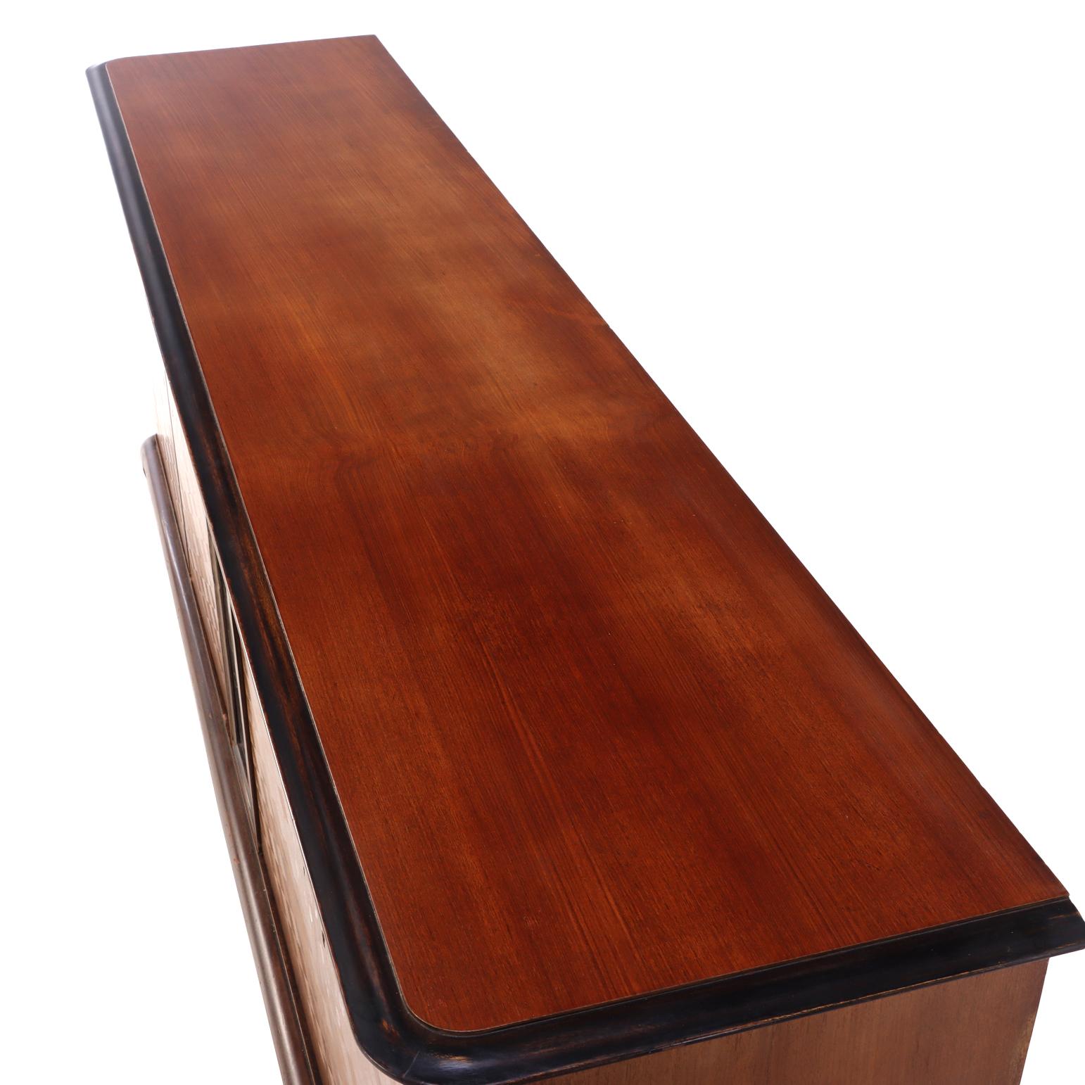 A French Modernist Marquetry Sideboard, attributed to Jules Leleu, C. 1950. For Sale 3