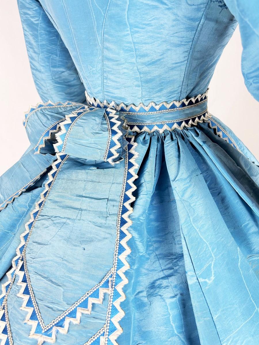 A French moiré silk day Crinoline dress Circa 1865 5