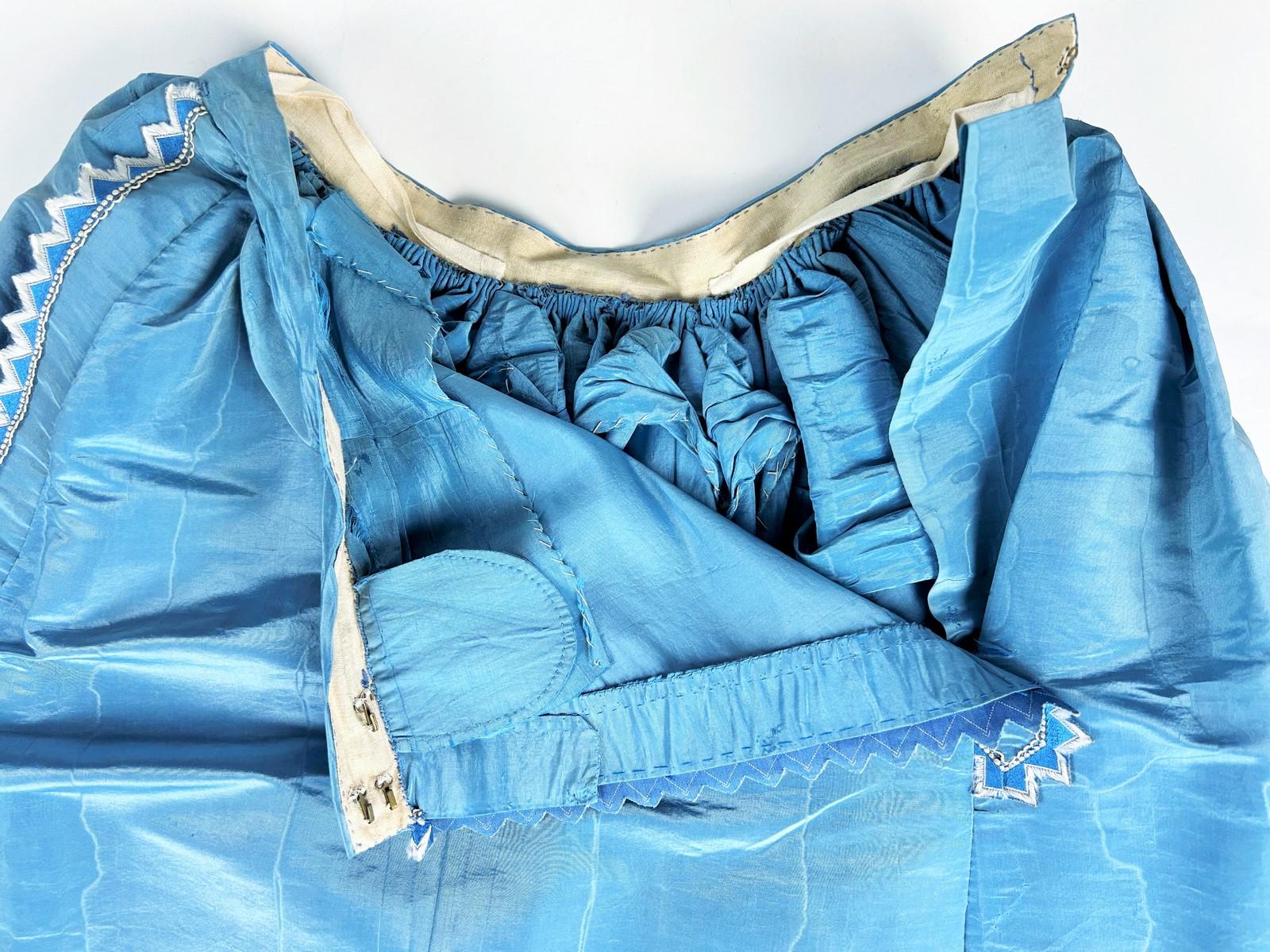 A French moiré silk day Crinoline dress Circa 1865 13