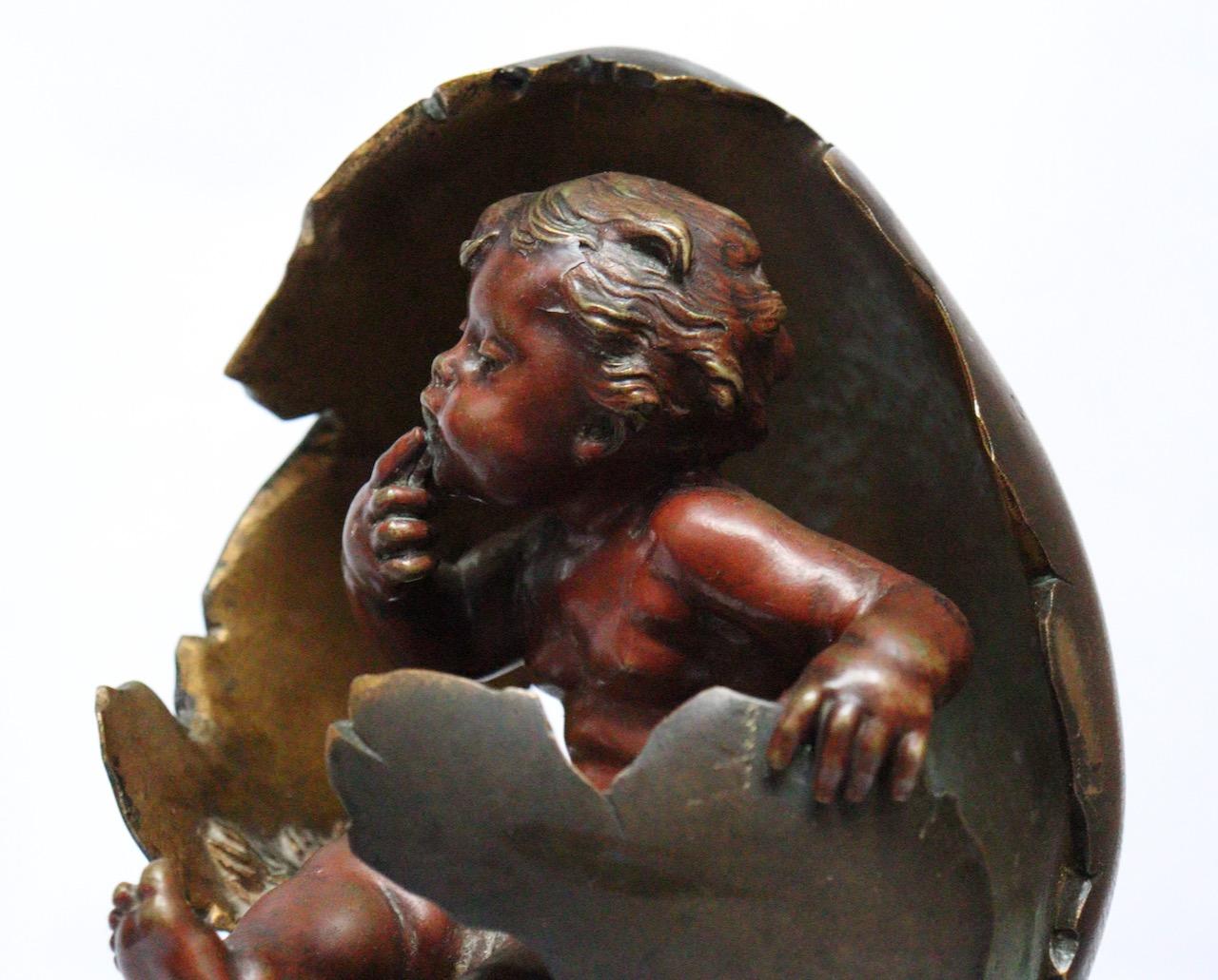 A French Napoléon III Bronze Cherub Figure by Auguste Moreau (1834-1917) 3