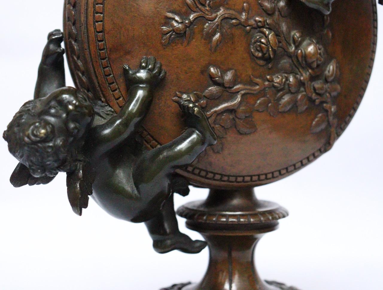 French Napoléon III Bronze Putti Vase by Auguste Moreau 8