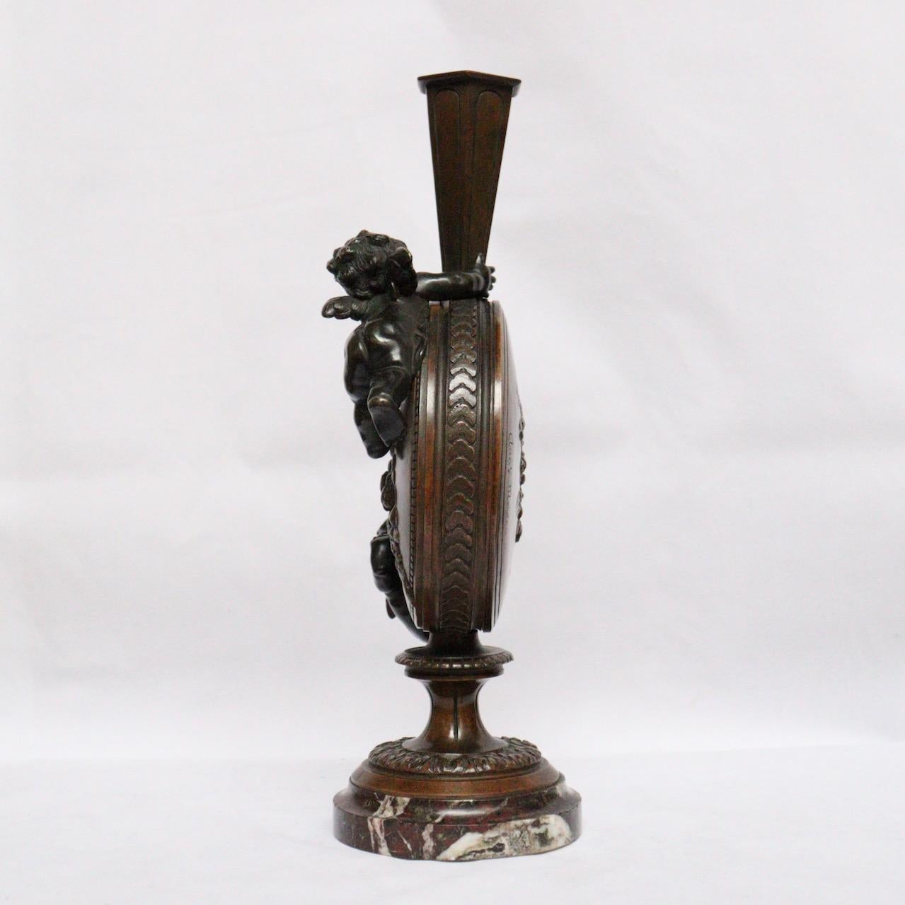 French Napoléon III Bronze Putti Vase by Auguste Moreau In Good Condition In Saint-Ouen, FR