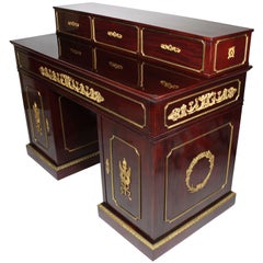 A French Napoleon III Empire Style Mahogany & Ormolu Secretaire - Knee-Hole Desk