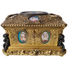 French Napoléon III Ormolu and Sèvres Porcelain Jewelry Casket